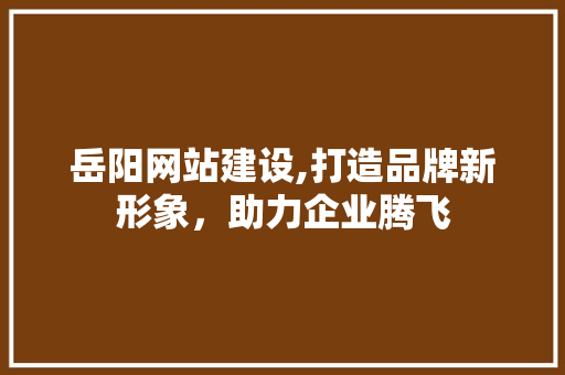 岳阳网站建设,打造品牌新形象，助力企业腾飞