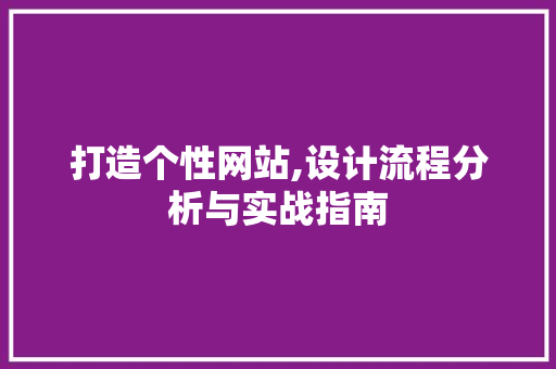 打造个性网站,设计流程分析与实战指南