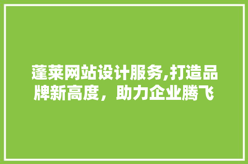 蓬莱网站设计服务,打造品牌新高度，助力企业腾飞