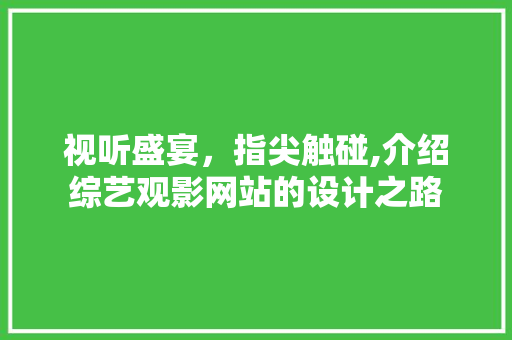 视听盛宴，指尖触碰,介绍综艺观影网站的设计之路