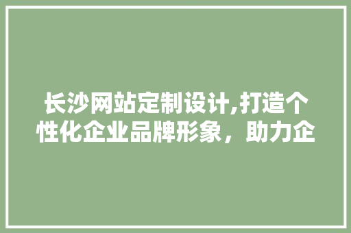 长沙网站定制设计,打造个性化企业品牌形象，助力企业腾飞