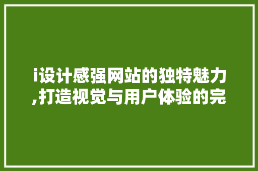 i设计感强网站的独特魅力,打造视觉与用户体验的完美融合 AJAX