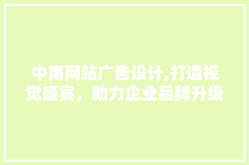 中南网站广告设计,打造视觉盛宴，助力企业品牌升级