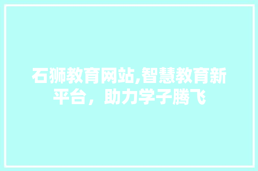 石狮教育网站,智慧教育新平台，助力学子腾飞