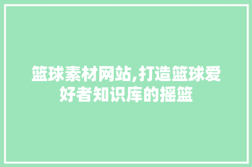 篮球素材网站,打造篮球爱好者知识库的摇篮