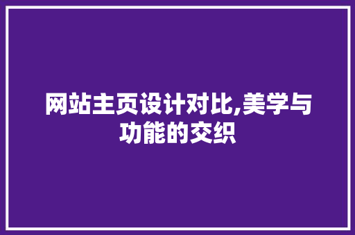 网站主页设计对比,美学与功能的交织