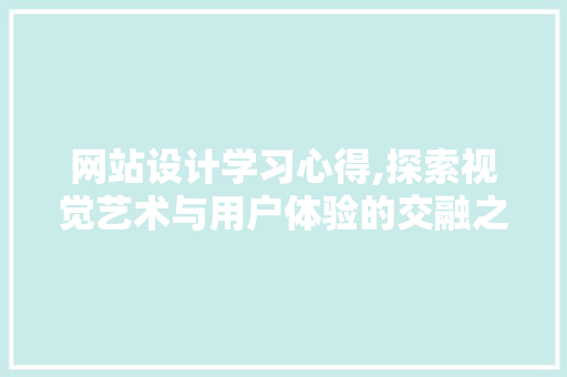 网站设计学习心得,探索视觉艺术与用户体验的交融之路 Python