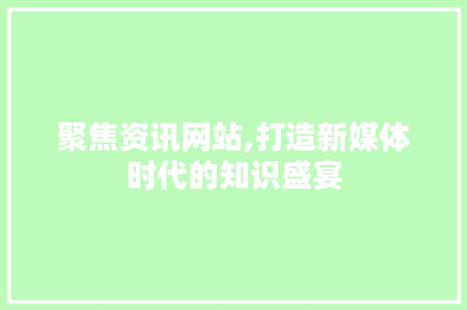 聚焦资讯网站,打造新媒体时代的知识盛宴 Vue.js