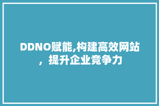 DDNO赋能,构建高效网站，提升企业竞争力 HTML