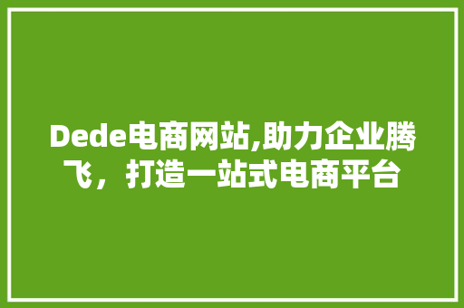 Dede电商网站,助力企业腾飞，打造一站式电商平台 HTML