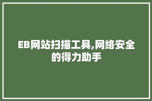 EB网站扫描工具,网络安全的得力助手