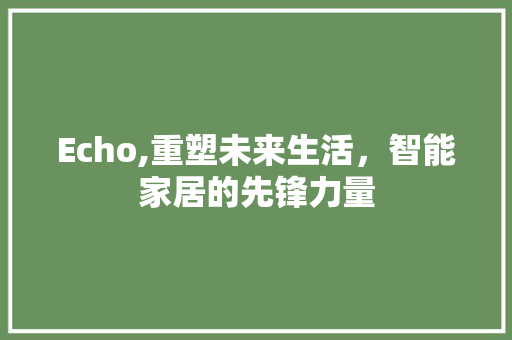 Echo,重塑未来生活，智能家居的先锋力量