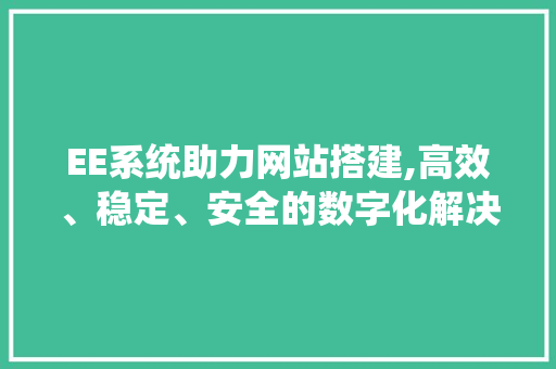 EE系统助力网站搭建,高效、稳定、安全的数字化解决方法