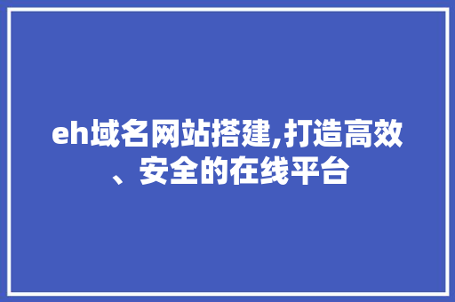 eh域名网站搭建,打造高效、安全的在线平台