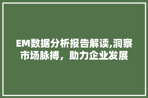 EM数据分析报告解读,洞察市场脉搏，助力企业发展 AJAX