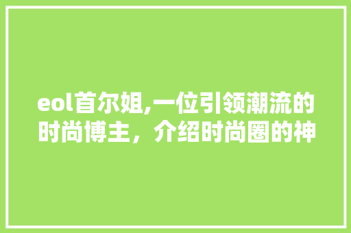 eol首尔姐,一位引领潮流的时尚博主，介绍时尚圈的神秘面纱 Angular