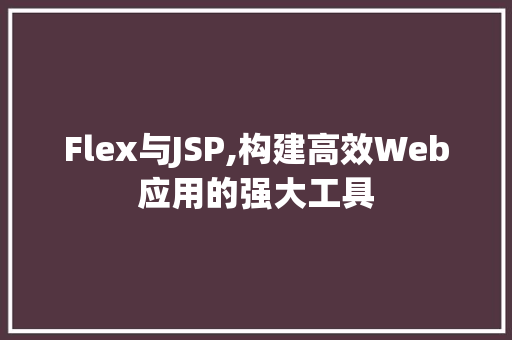 Flex与JSP,构建高效Web应用的强大工具