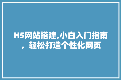 H5网站搭建,小白入门指南，轻松打造个性化网页