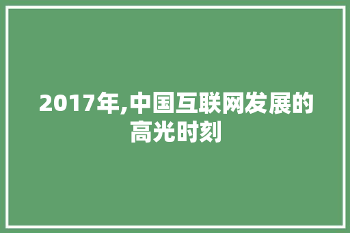 2017年,中国互联网发展的高光时刻 NoSQL