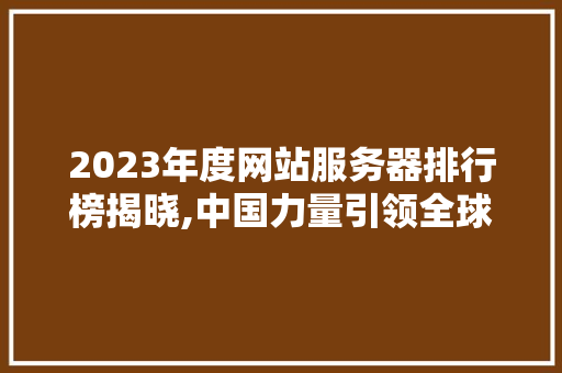 2023年度网站服务器排行榜揭晓,中国力量引领全球互联网发展新格局