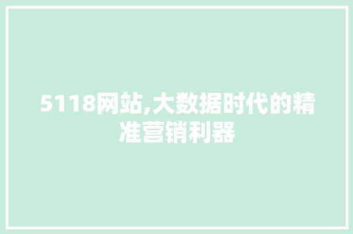 5118网站,大数据时代的精准营销利器