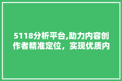 5118分析平台,助力内容创作者精准定位，实现优质内容创作