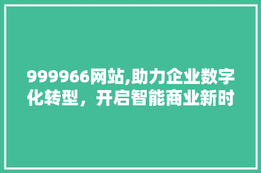 999966网站,助力企业数字化转型，开启智能商业新时代