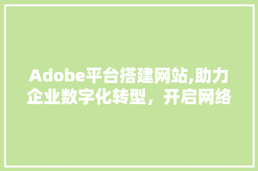 Adobe平台搭建网站,助力企业数字化转型，开启网络营销新篇章