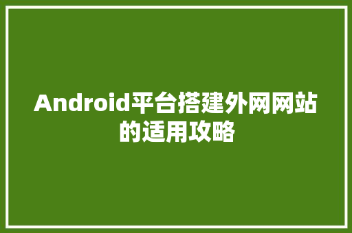 Android平台搭建外网网站的适用攻略