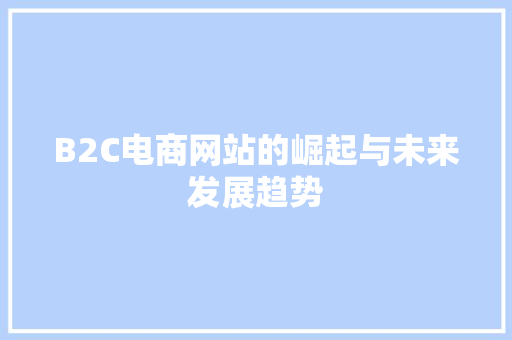 B2C电商网站的崛起与未来发展趋势