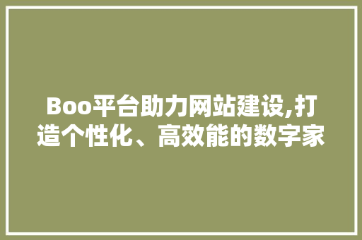 Boo平台助力网站建设,打造个性化、高效能的数字家园 Vue.js