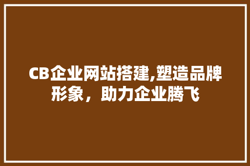 CB企业网站搭建,塑造品牌形象，助力企业腾飞