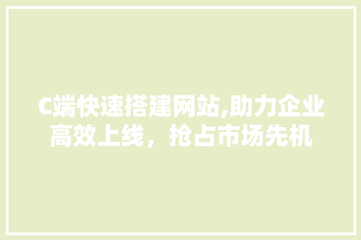 C端快速搭建网站,助力企业高效上线，抢占市场先机 Node.js