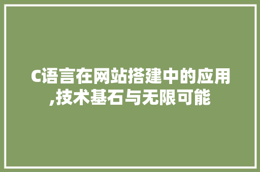 C语言在网站搭建中的应用,技术基石与无限可能