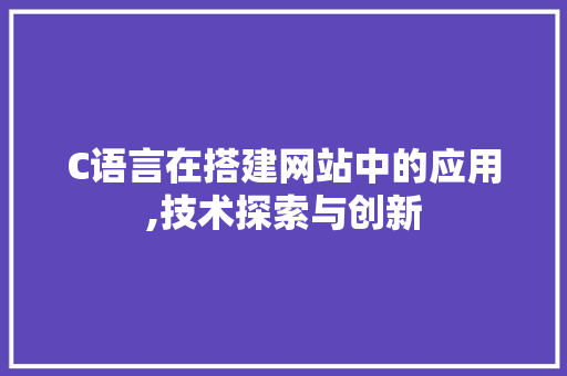 C语言在搭建网站中的应用,技术探索与创新