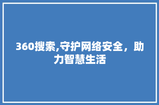 360搜索,守护网络安全，助力智慧生活