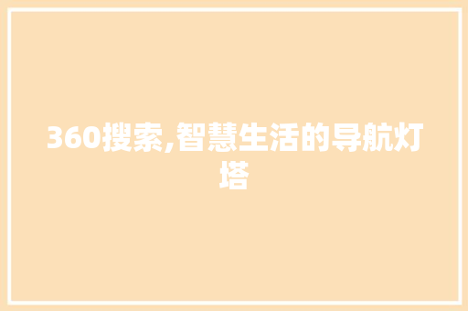 360搜索,智慧生活的导航灯塔