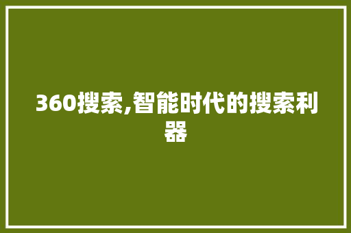 360搜索,智能时代的搜索利器