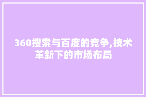 360搜索与百度的竞争,技术革新下的市场布局