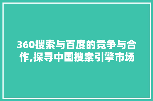 360搜索与百度的竞争与合作,探寻中国搜索引擎市场的未来格局