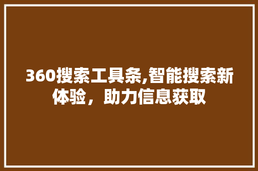 360搜索工具条,智能搜索新体验，助力信息获取