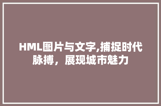 HML图片与文字,捕捉时代脉搏，展现城市魅力