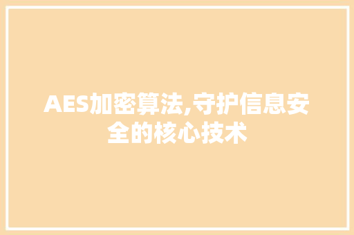 AES加密算法,守护信息安全的核心技术