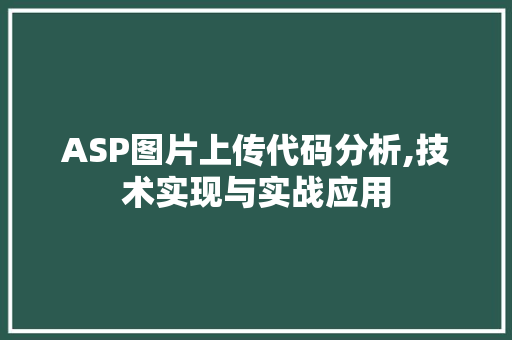 ASP图片上传代码分析,技术实现与实战应用