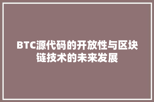 BTC源代码的开放性与区块链技术的未来发展