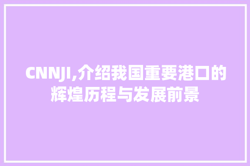 CNNJI,介绍我国重要港口的辉煌历程与发展前景