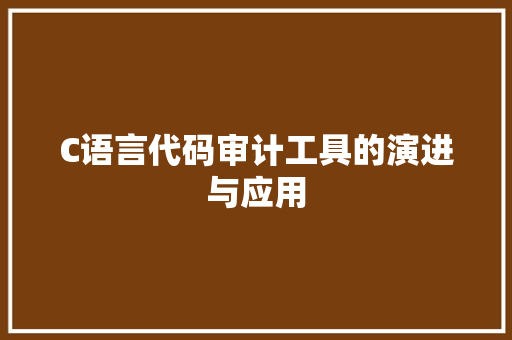 C语言代码审计工具的演进与应用