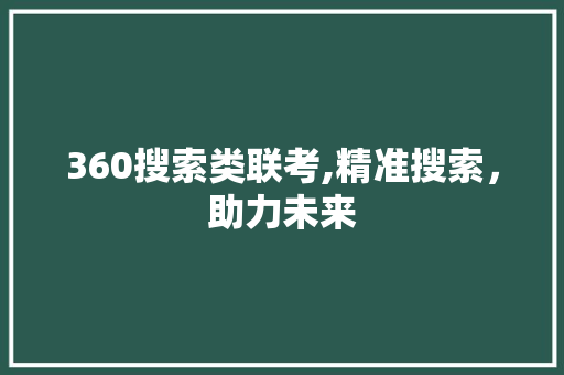 360搜索类联考,精准搜索，助力未来