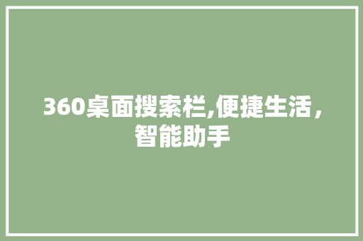 360桌面搜索栏,便捷生活，智能助手