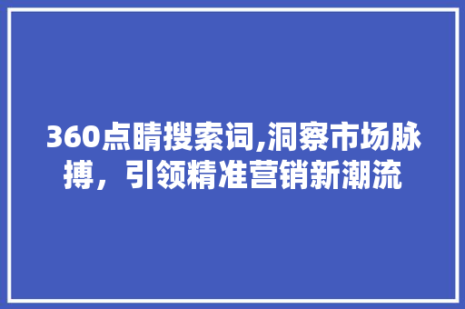 360点睛搜索词,洞察市场脉搏，引领精准营销新潮流